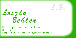 laszlo behler business card